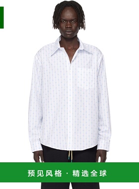 1h可退 香港直邮Casablanca 男士 白色 Printed Monogram Oxford