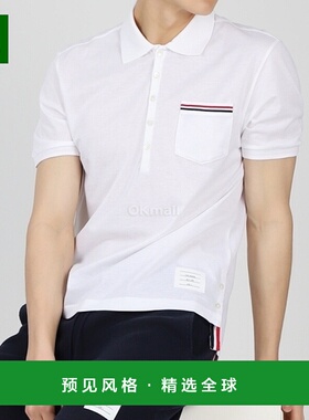 韩国直邮Thom Browne桑姆布郎尼T恤白色POLO领MJP022A 01455 100