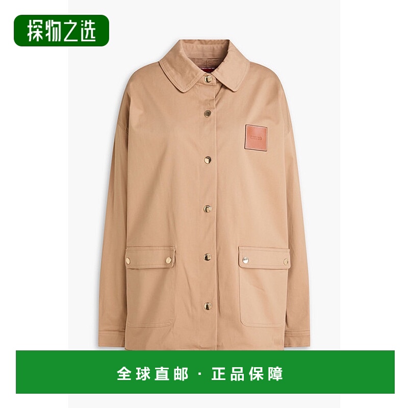 香港直邮Staud 女士 Estero 皮革边棉质斜纹布夹克 R24P8100CIKHA