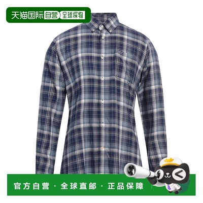 1h可退 香港直邮Barbour 巴伯尔 男士 格纹衬衫 blue蓝色 舒适时