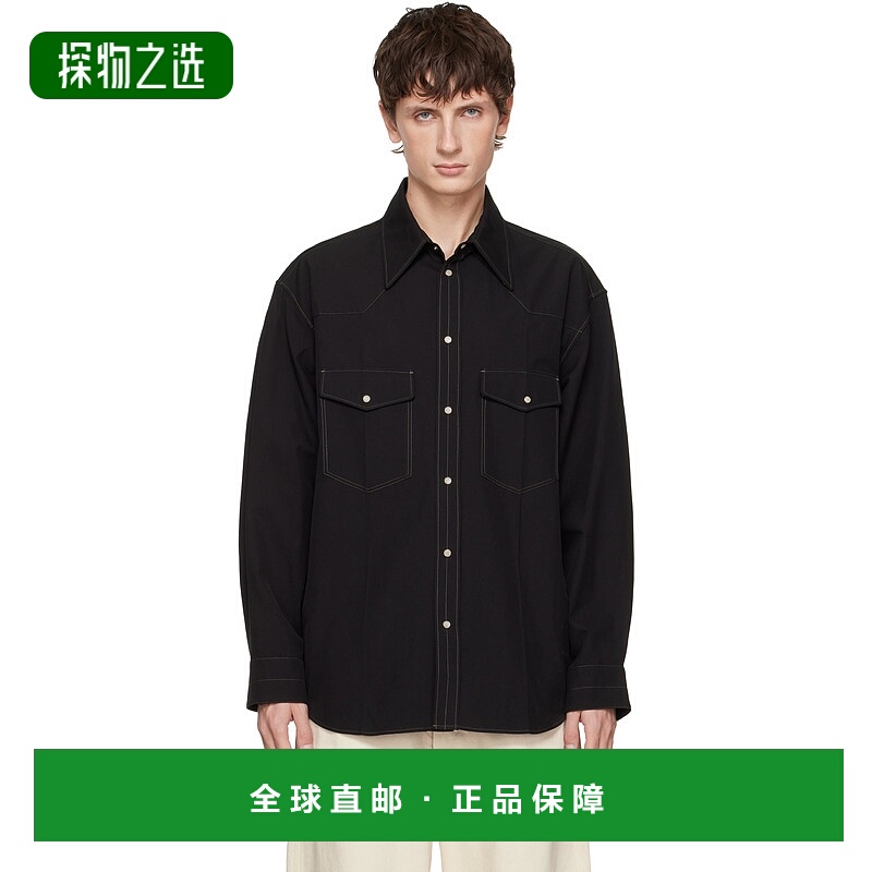 香港直邮Lemaire 男士 黑色 Western 衬衫 SH1193LF1475
