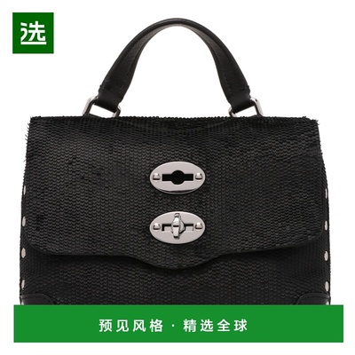 1h可退 香港直邮Zanellato 女士 黑色皮革纹理包包 068090BABY226