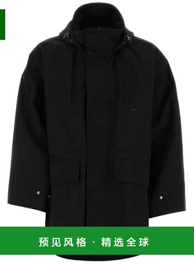 1h可退 香港直邮Wooyoungmi 吴阳米 男士 黑色尼龙风衣 W241JP01