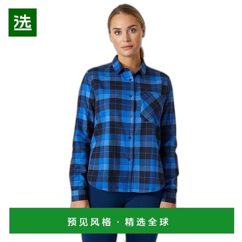 欧洲直邮Helly Hansen 女士海军蓝棉Lokka有机法兰绒长袖衬衫