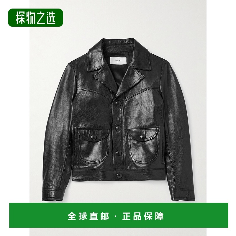 香港直邮Celine 思琳 男士 直筒束腰皮夹克 2EK17602V