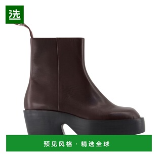 香港直邮CAMPER 女士靴子 K400754007 AW2025 酒红色 拉链短筒靴