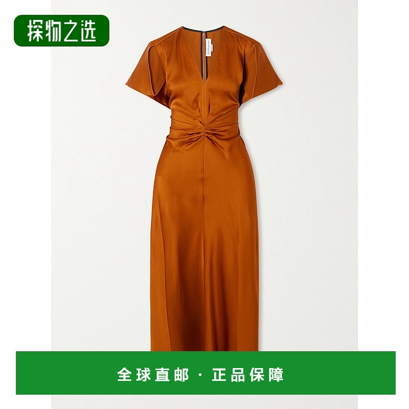 香港直邮VICTORIA BECKHAM 维多利亚·贝克汉姆 女士 褶皱缎面中