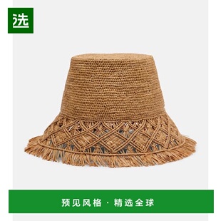 1h可退 香港直邮ZIMMERMANN 女士 拉菲草编织渔夫帽 brown棕色 舒