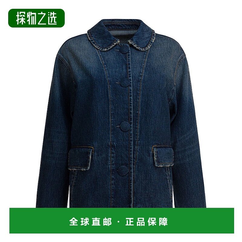 香港直邮Prada 普拉达 女士 水洗牛仔布夹克 GFB3331631F000