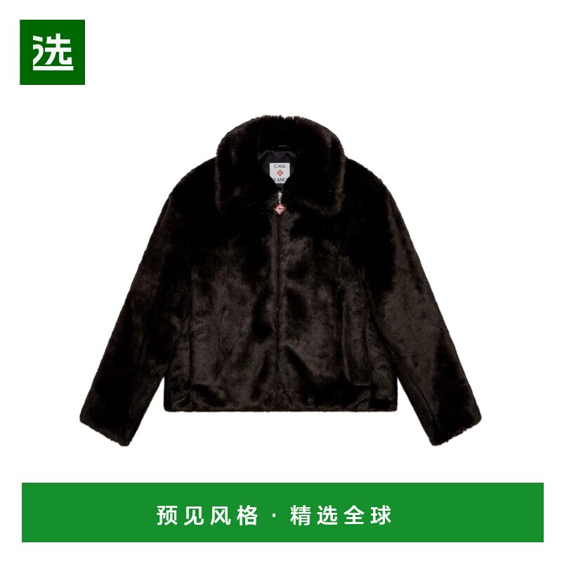 香港直邮CASABLANCA 女士外套 WAW25JK42901 AW2025 黑色 仿皮草