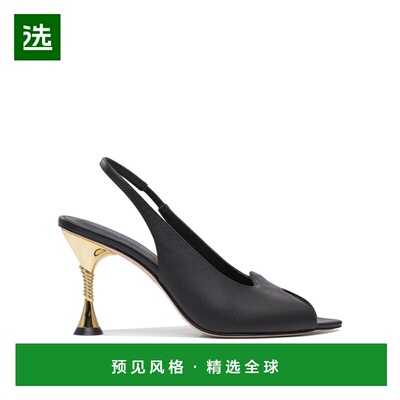 1h可退 香港直邮Studio Amelia 女士 黑色皮质高跟鞋 F848CFSHELI