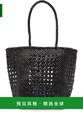欧洲直邮Dragon Diffusion Grace系列黑色女士水牛皮编织托特