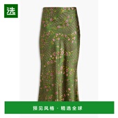 香港直邮VERONICA BEARD 女士 1h可退 印花缎面中长半身裙 2502FL