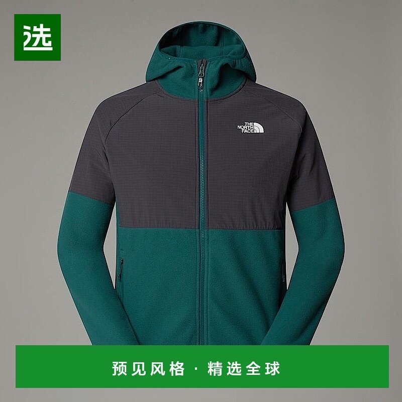 欧洲直邮北面男士 Glacier 连帽拉链厚羊毛衫TheNorthFace外套