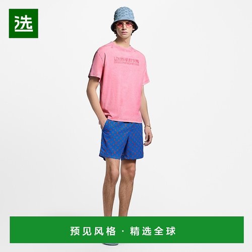 1h可退 欧洲直邮LV路易威登 Traveller系列男士蓝色小牛皮老花图