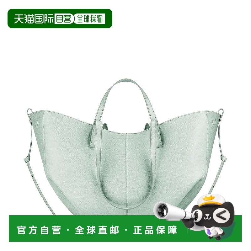 自营欧洲直邮POLENE Cyme女士薄荷绿小牛皮手提包