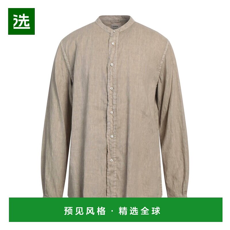 1h可退 香港直邮Aspesi 男士 亚麻衬衫 beige米色 舒适时尚