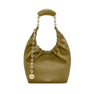 1h可退 欧洲直邮Loewe/罗意威 23新款Squeeze女士小号橄榄色小羊