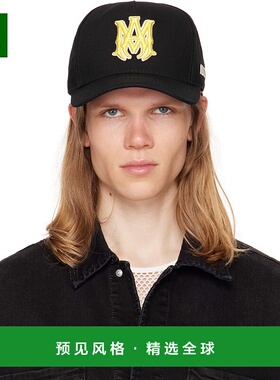 1h可退 香港直邮AMIRI 男士 黑色 MA Outline Canvas 棒球帽 AMHA