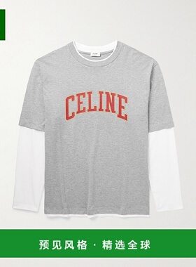香港直邮Celine 思琳 男士 灰色长袖棉质T恤 RX0AU671Q
