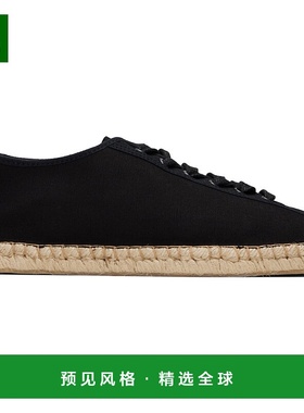 1h可退 香港直邮Lemaire 男士 黑色 Linoleum Laced 草编鞋 FO020