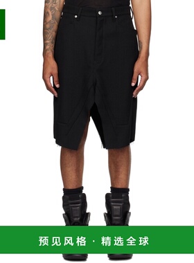 香港直邮RICK OWENS 女士短裤 RU02E1345WD09 AW2025 黑色 腰带环