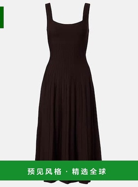 1h可退 香港直邮Staud 女士 Ellison 褶裥针织中长连衣裙