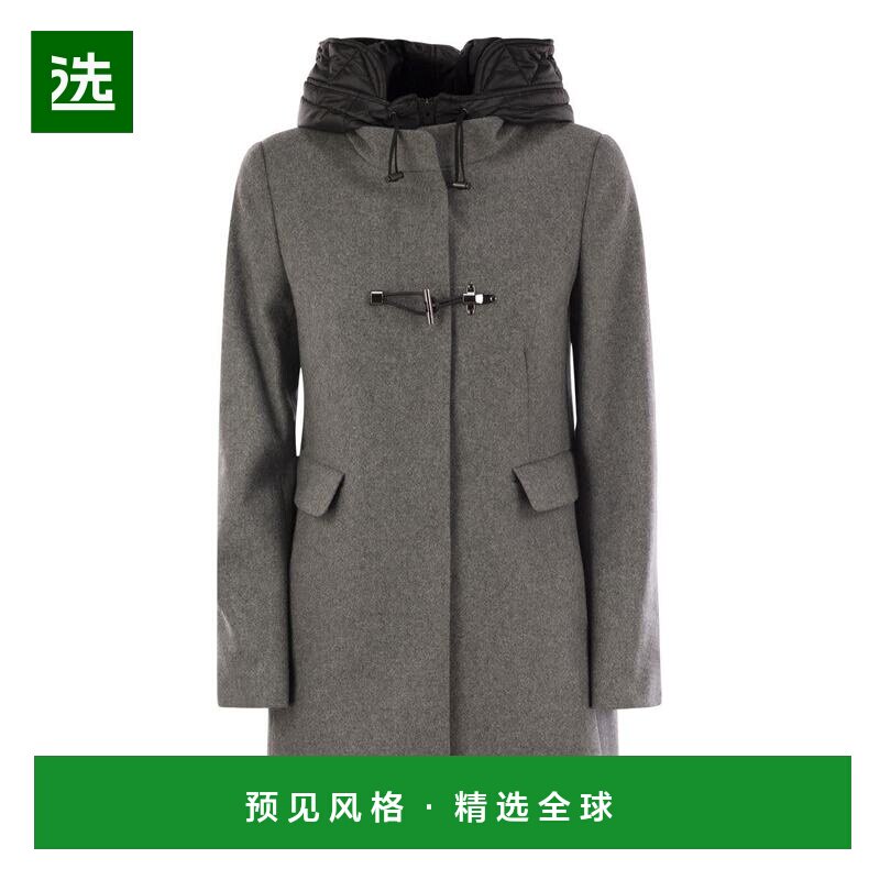 香港直邮FAY 女士外套 NAW59493430UKMB600 AW2024 灰色 经典粗呢