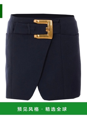 香港直邮BALMAIN 女士半身裙 LBB44WC090PA SS2026 黑色 腰带半身