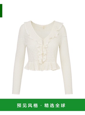 1h可退 香港直邮LOVESHACKFANCY 女士 Nilah 针织开衫 white白色
