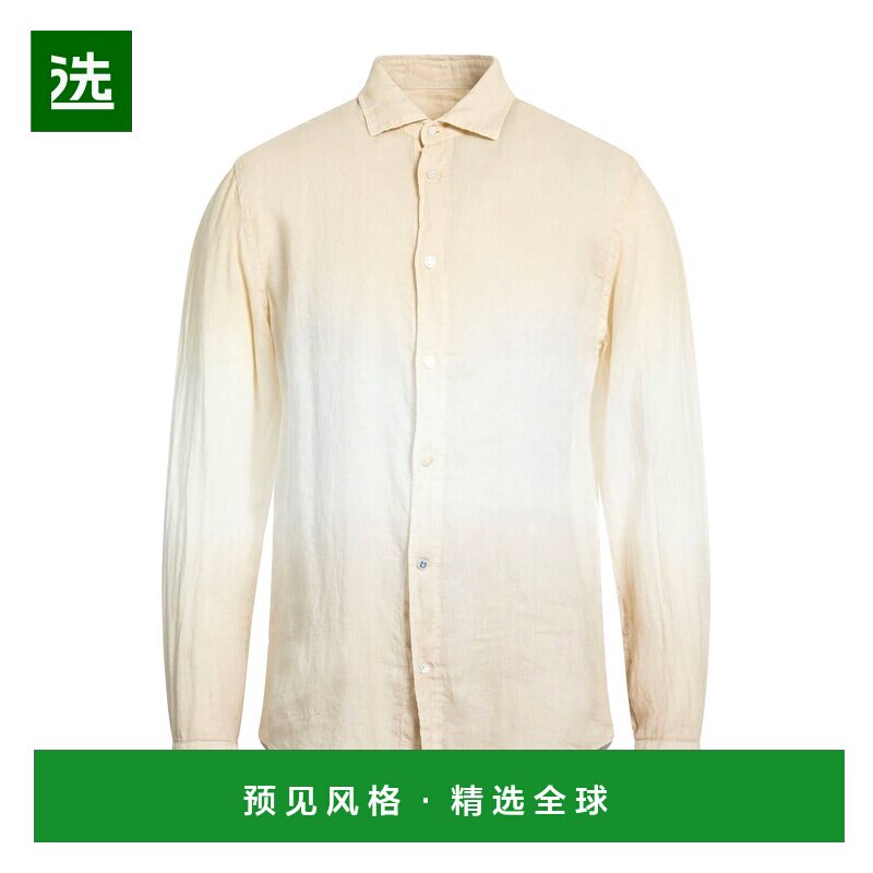 1h可退 香港直邮Jacob Cohen 男士 亚麻衬衫 beige米色 舒适时尚