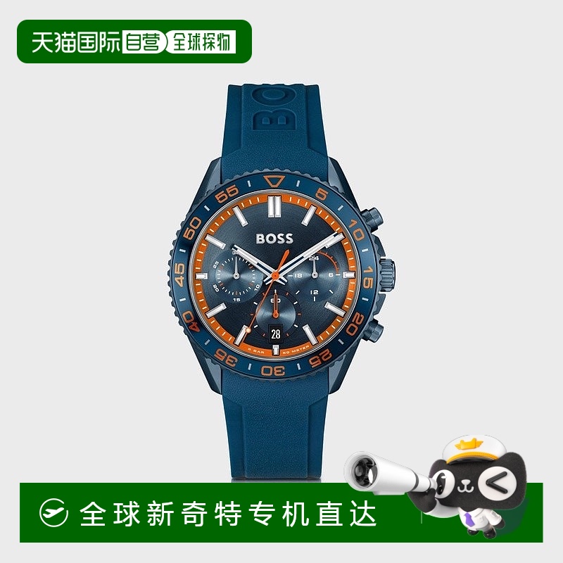 欧洲直邮HUGO BOSS雨果BOSS BLACK 计时腕表 搭配同色系表盘和蓝