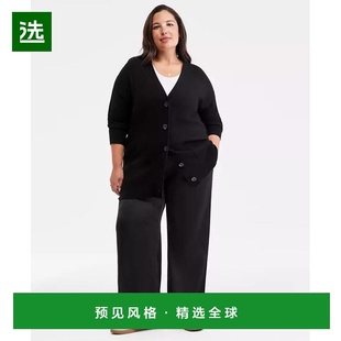 1h可退 【美国直邮】Charter Club 大码羊绒纽扣开衫 女装毛衣