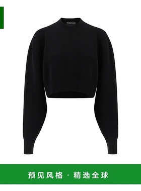 香港直邮Tom Ford 汤姆·福特 女士 黑色羊毛羊绒短款毛衣 MAK141