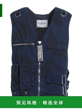 1h可退 香港直邮Iceberg 冰山 男士 背心 blue蓝色 舒适时尚