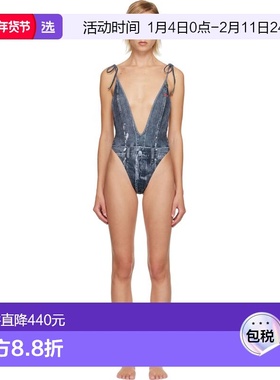 香港直邮Diesel 迪赛 女士 灰色 Kinsley-Dnm 连体泳衣 A187510BN