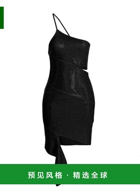 1h可退 香港直邮ANDREĀDAMO 女士 Andreadamo 亮片不对称肩部连衣