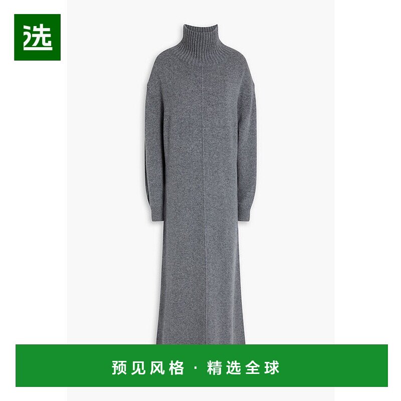 香港直邮Maje 女士 羊绒混纺高领长款连衣裙 MFPRO03783GRIS