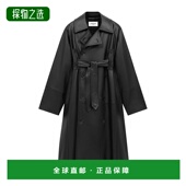 领小羊皮长款 深 大衣 香港直邮Saint 845606YC2GA Laurent