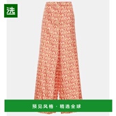 香港直邮Versace 范思哲 女士 1h可退 徽标阔腿真丝长裤 001180