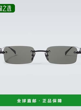 1h可退 香港直邮Gucci 古驰 男士 矩形太阳眼镜 black黑色 舒适时