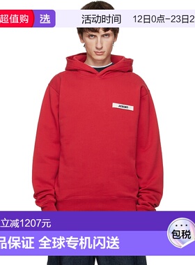 1h可退 香港直邮Jacquemus 男士 红色 The Gros Grain 连帽衫 25E