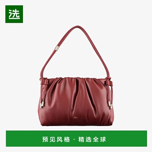 欧洲直邮APC Ninon系列女士单肩包斜挎包酒红色再生皮革手提包
