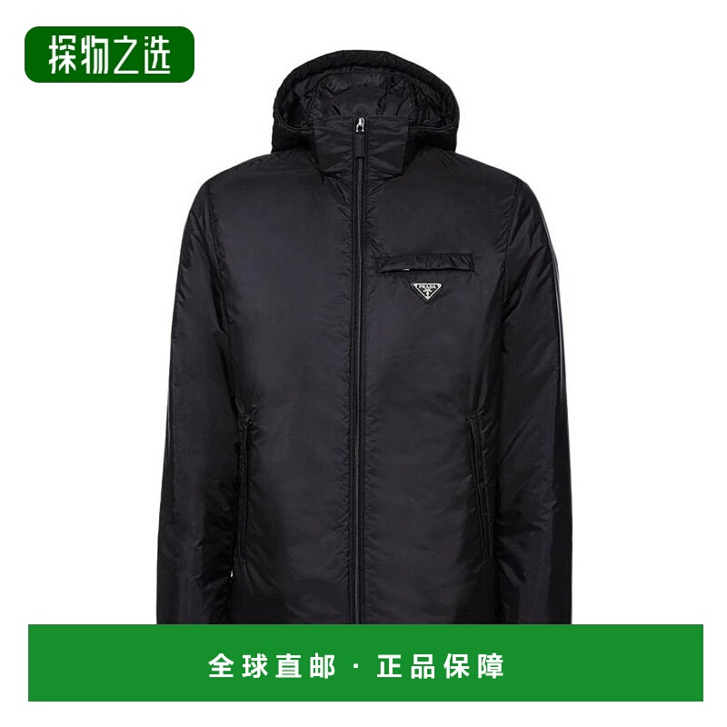 香港直邮Prada 可卸式束绳兜帽羽绒服外套 SGN9551WQ9S191