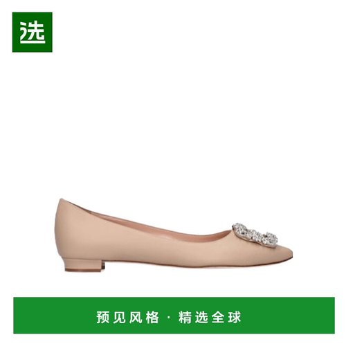 香港直邮Manolo Blahnik 水晶装饰搭扣芭蕾舞鞋 77I-0C4023