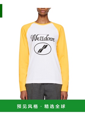 香港直邮WE11DONE 女士衬衫 WDTT322858UYE SS2023 白色 拼接长袖