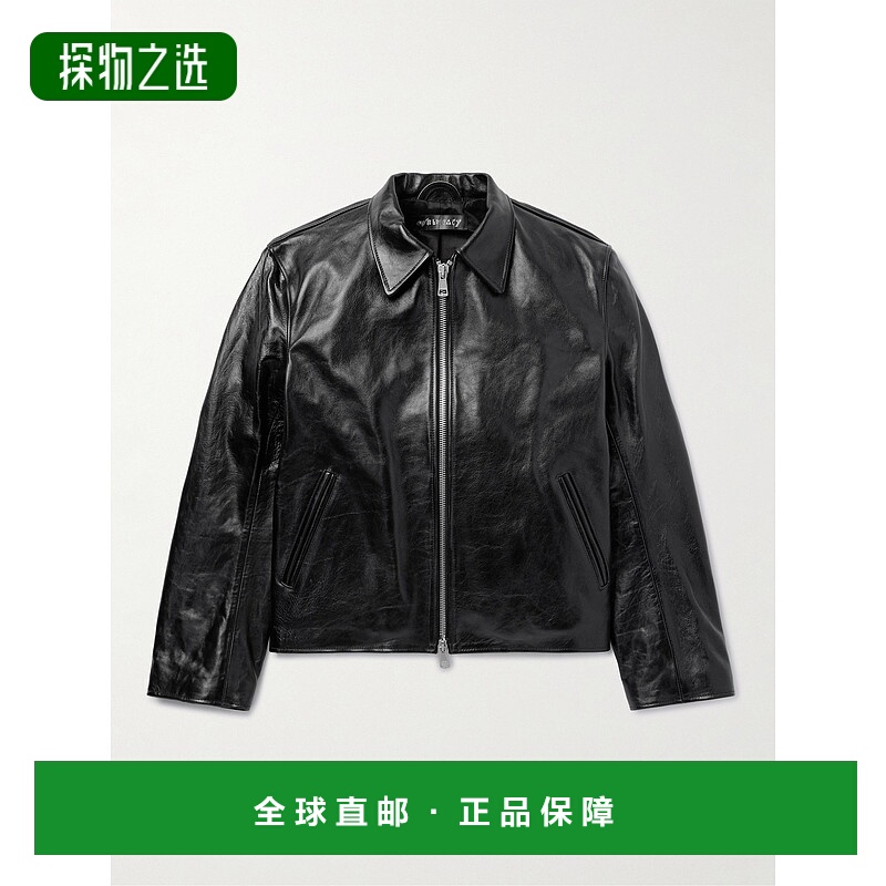 1h可退 Our Legacy 男士 迷你皮革宽身束腰夹克 M4239MTD