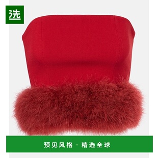 蓝色情人 上衣 女士 羽毛边短款 004232 crêpe 香港直邮Blumarine