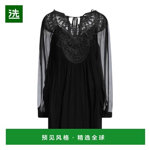 1h可退 香港直邮Alberta Ferretti 女士 真丝连衣裙 black黑色 舒