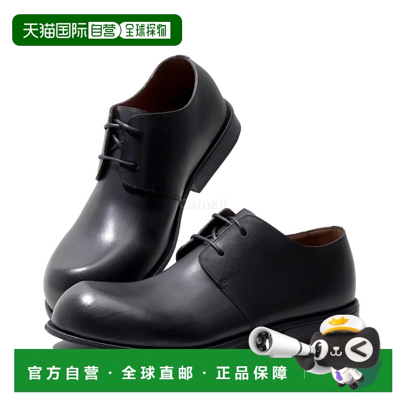 韩国直邮Marsell休闲鞋男女款黑色皮革时尚防水运动简约复古系带